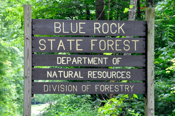 Blue Rock State Forest Sign